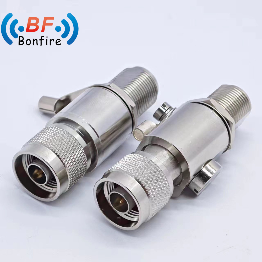 698-3800MHz F Type RF Lightning Arrester Double Dual Female Audio F Jack to F Jack Coaxial Cable Television Surge Protector RF Arrester