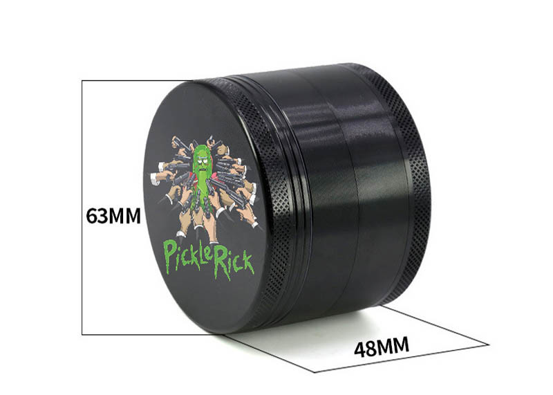Four Layer Fancy Weed Grinder Aluminum Alloy Cartoon Anime Rick Morty Morty Smoker