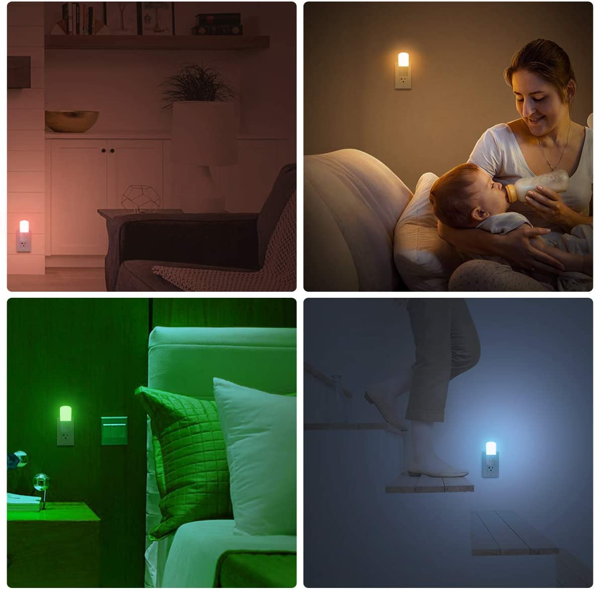 EMC LVD FCC Led Color Changing Night Light / RGB Dimmable Plug In Night Light