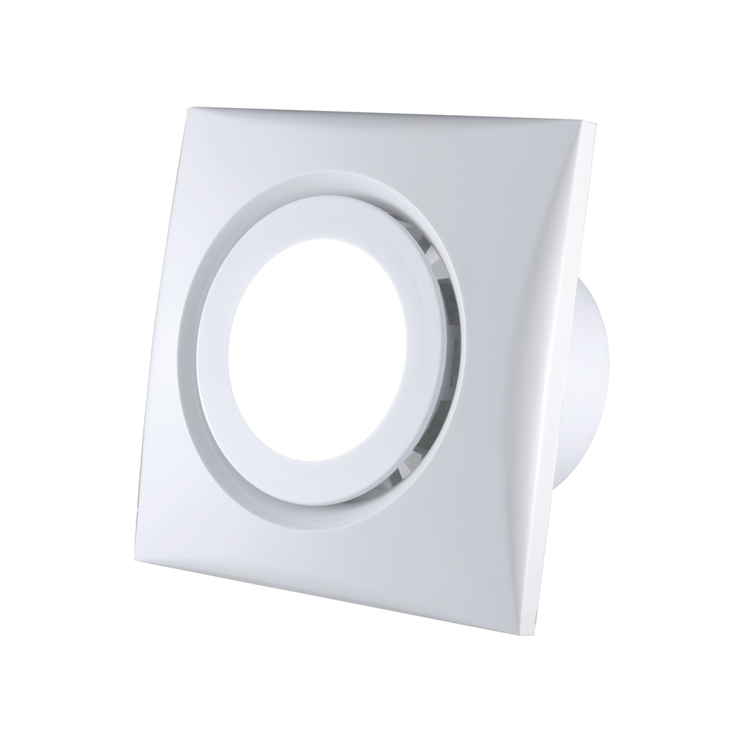 Low Noise Plastic Ceiling Wall Mounted Ventilation Exhaust Fan with LED Light 6 Inch