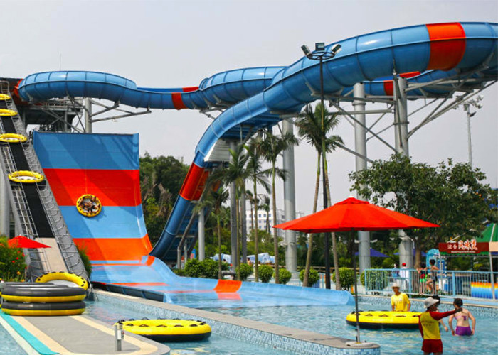 Swimming Pool Water Slide / Aqua Theme Park Equipment Boomerang Water Slide
