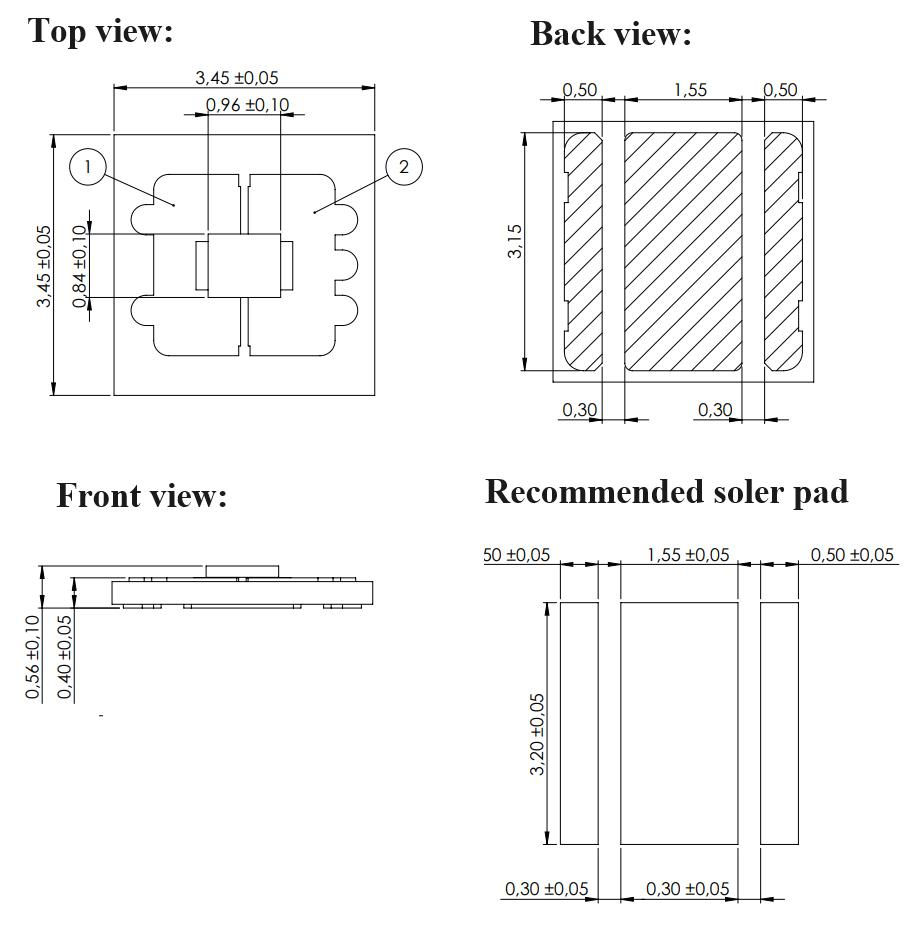 SMD 3535 IR Chip 6500nm 1W Flat Clear Lens CW Operation Incoherent Infrared IR LED Emitter