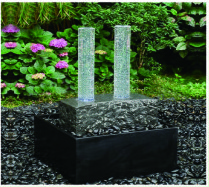 Decorative Feng Shui Cast Stone Garden Fountains With Crystal Glass Column