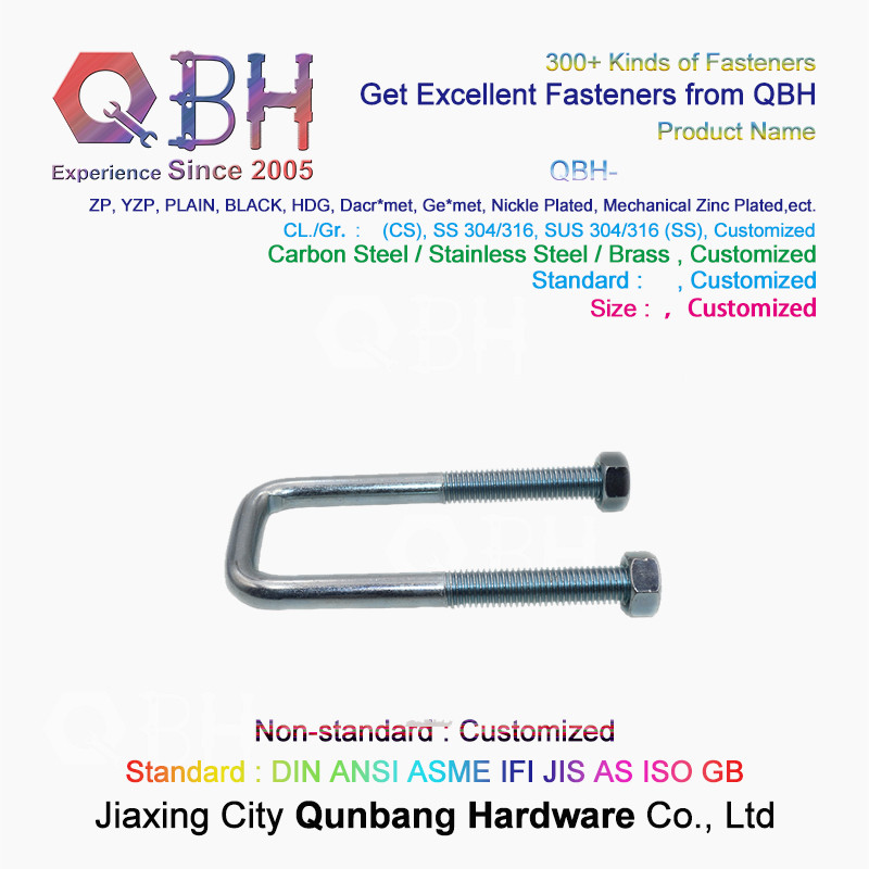 Square Card Right Angle Galvanized U Bolt M6 - M10