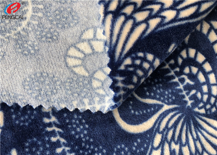 92 Polyester 8 Spandex Korean Velvet Fabric Microfiber Printed Fleece Fabric