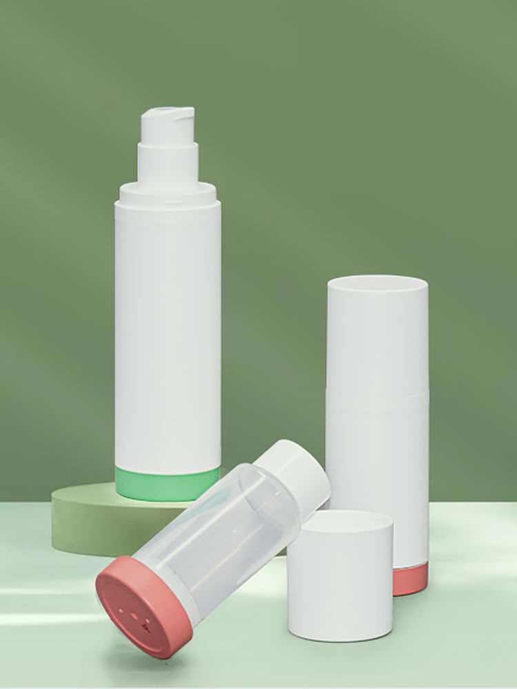 30ml 50ml 100ml Airless Cosmetic Bottles Refillable Lotion Cream Round Shape Vacuum