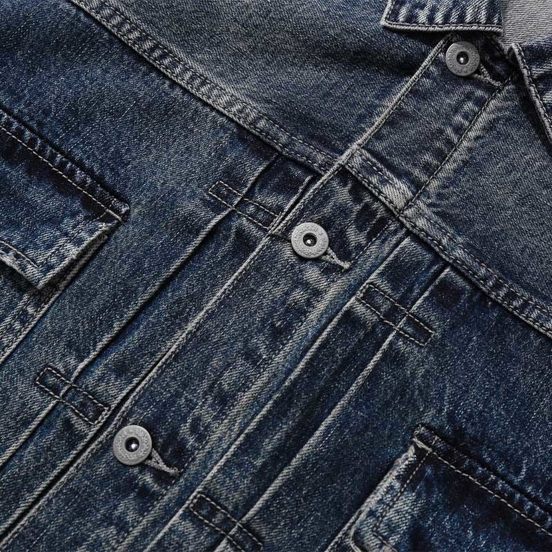 Factory OEM Vintage Multi-Pocket Heavy Duty Wash Denim Jacket Jacket For Men