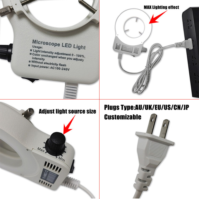 White Circle LED Ring Light For Microscope ESD Safe Tools
