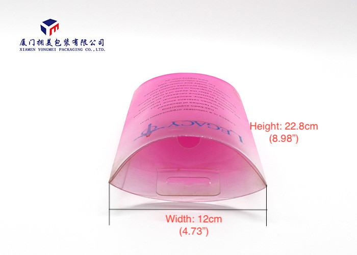 Gifts PET Plastic Pillow Boxes Hang Strip On Top Gradual Pink Appearance 22.8cm Height