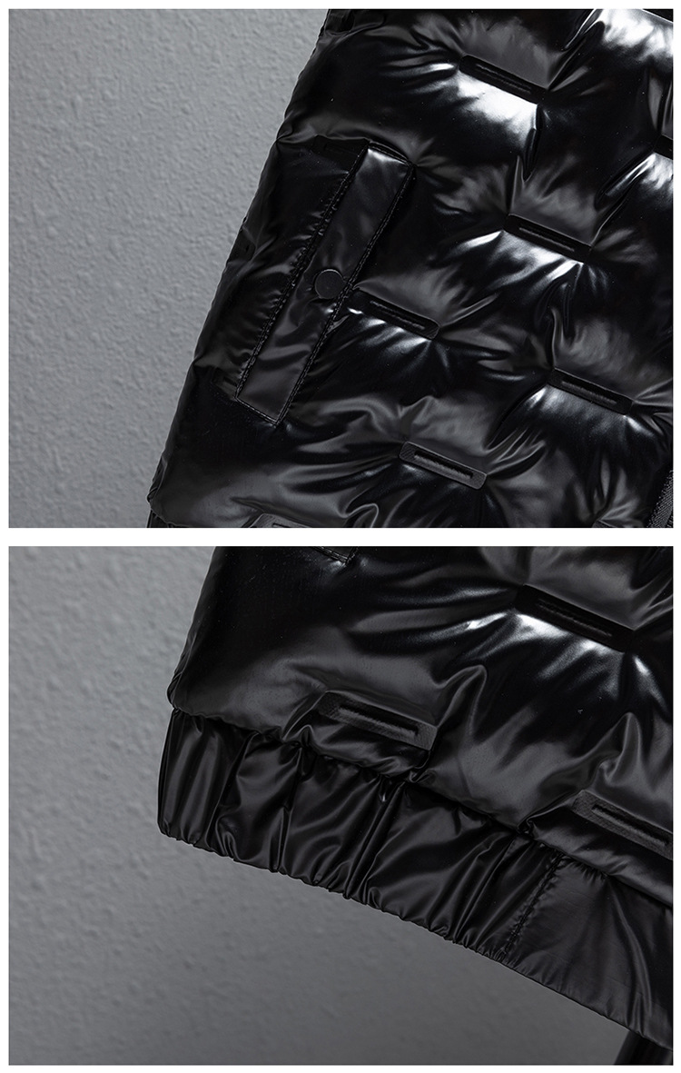 Zipper Quilted Bubble Coat Vest Waterproof Polyester Cotton Sleeveless Puffer