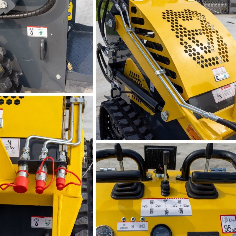 Crawler Mini Skid Steer Loader 1 Year Warranty Max Working Height 2490mm