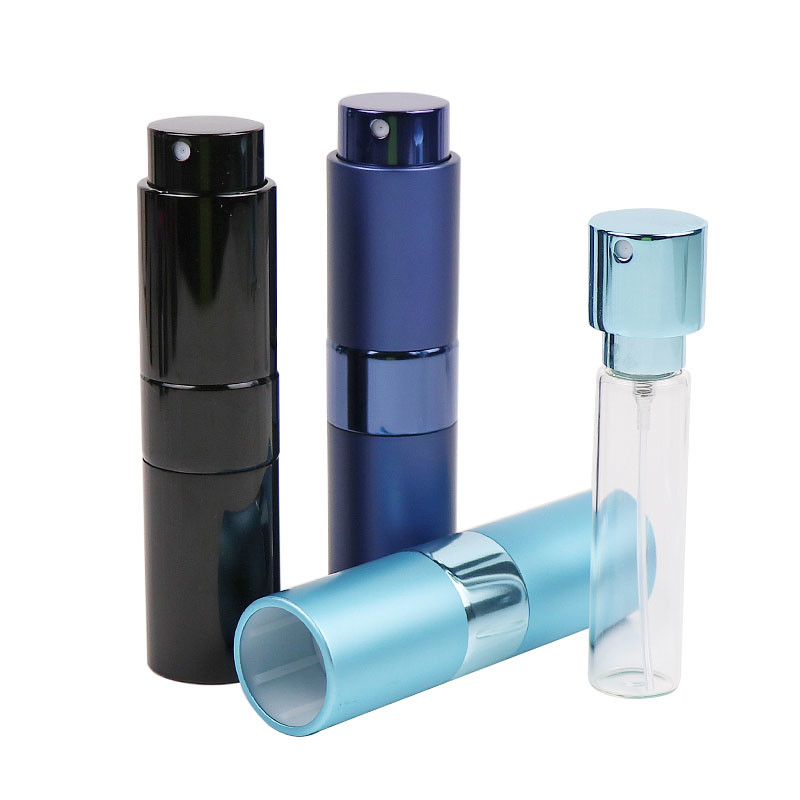 0.2OZ 6ml Flat Shoulder Perfume Atomizers Round Aluminum Perfume Spray Bottle