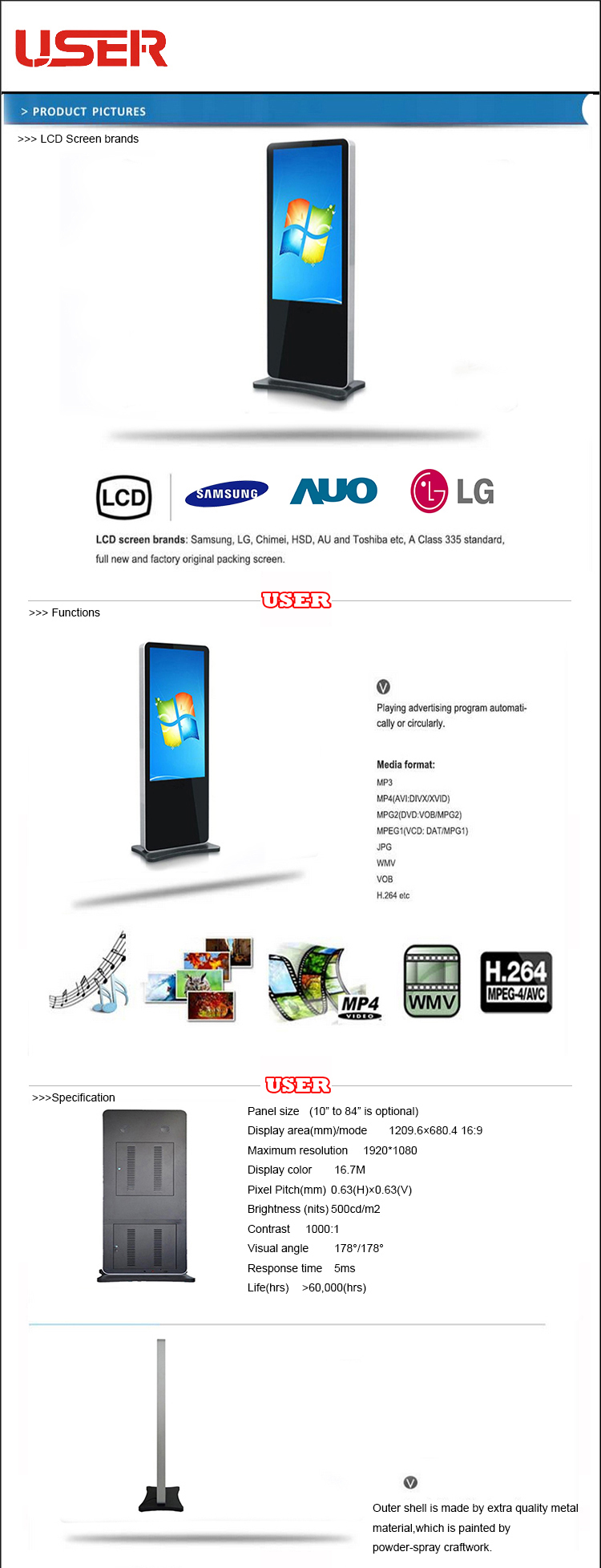 A_42inch-65inch Standing kiosk_demo