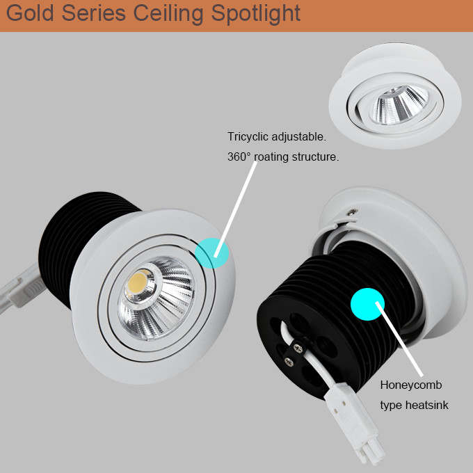 High quality 7W 180 degree adjustable of Led Cob downlight With reflector UL price listed