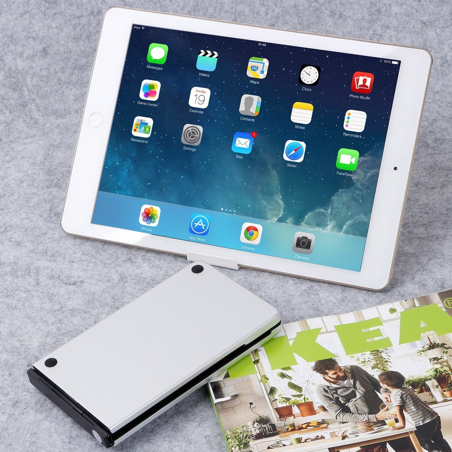 Foldable Bluetooth Keyboard with Stand Holder for Compatible IOS Android Windows