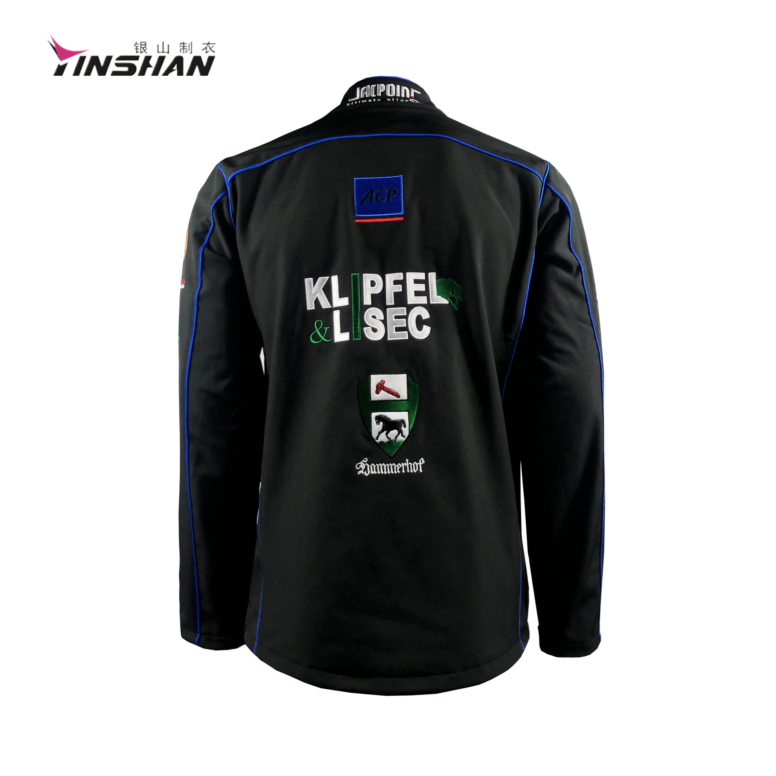 Black Custom Logo Printing Waterproof and Windproof F1 Car Racing and Motorcycle Racing Jacket