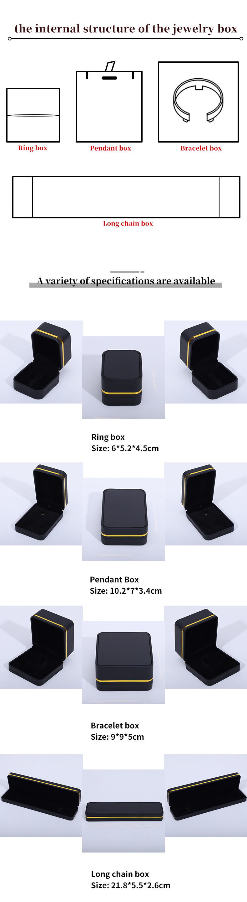 Newest Style Custom Logo Velvet Jewelry Box for Earrings Bracelets and Necklaces