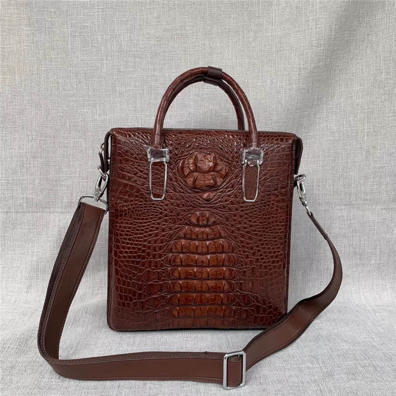 Exotic Genuine Real Crocodile Skin Men's Working Handbag Authentic Alligator Leather Laptop Briefcase For Male