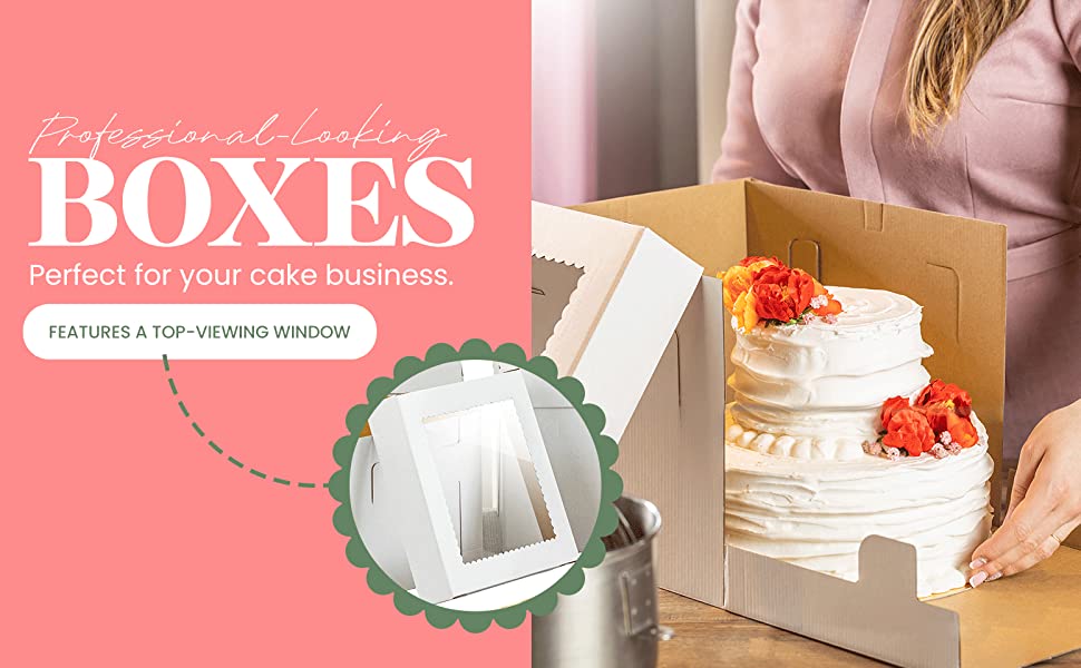ISO9001 Certified Custom Cake Boxes for Wedding and Birthday 10x10x5 20x20x8