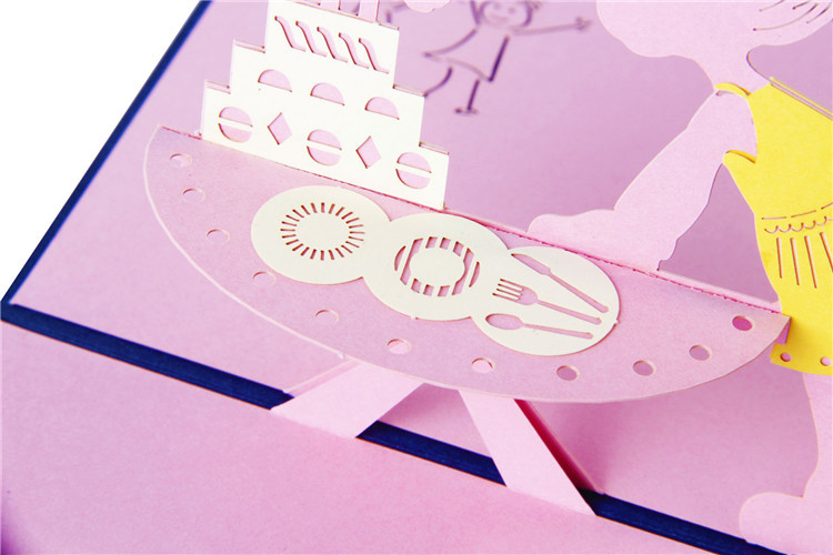 Craft Paper Customized 3d Pop Up Greeting Card 2mm Thickness
