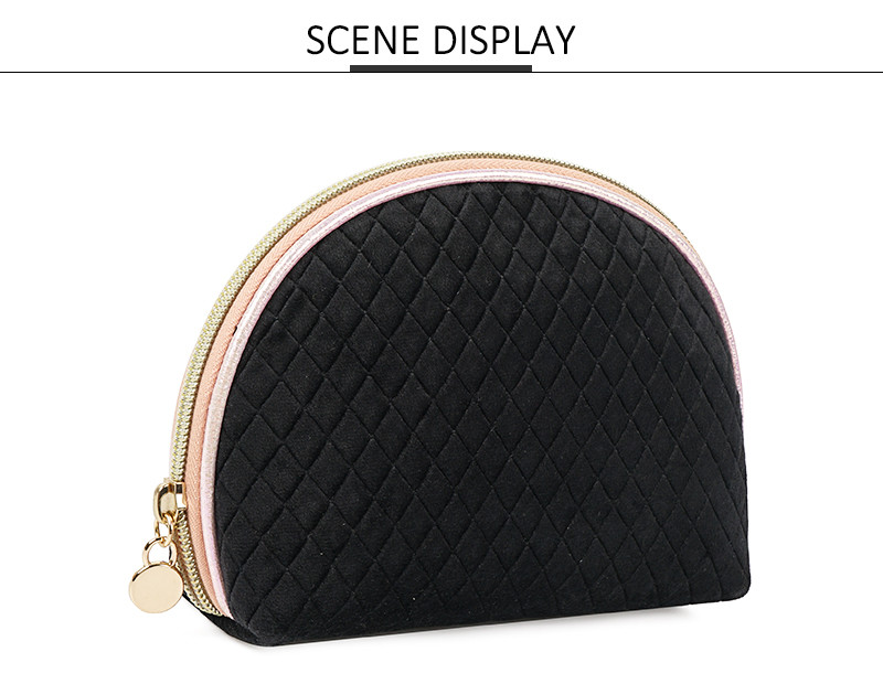 Shell Shape Flocking Makeup Pouch Bag For Women