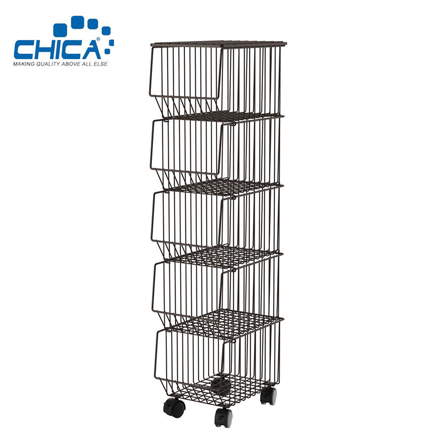 5 Tiers Kitchen Storage Rack Black Color Food Shelving Debris Storage Rack Accessories of Kitchen Sink