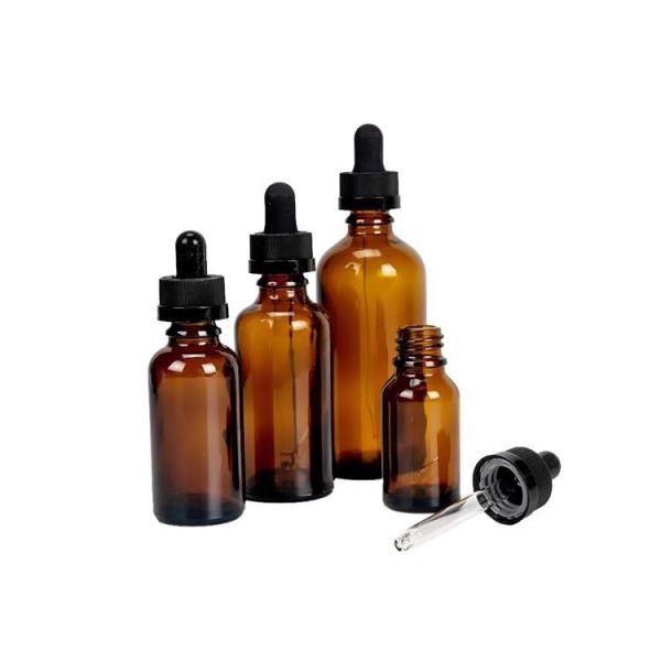 Tamper Evident Cap Glass Dropper Bottle for THC Oil Amber Blue Black Child