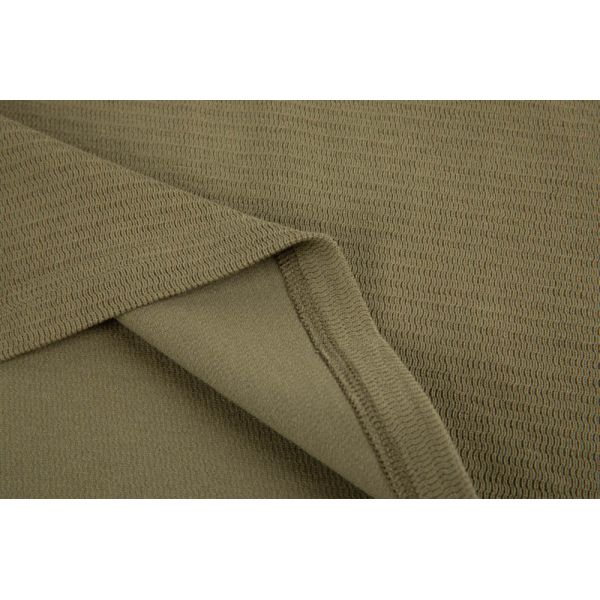 Olive Green Zip-up Sweatshirt with Ribbed Knit Texture and 50% Cotton 50% Polyester Blend