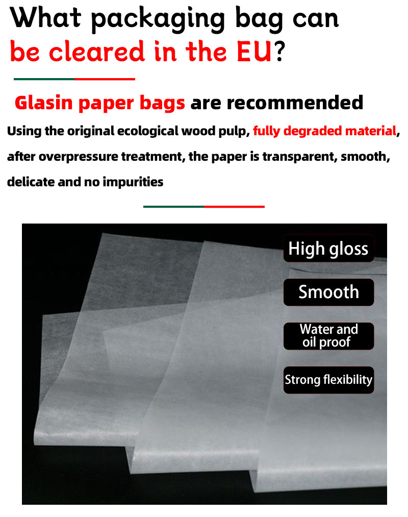 Self Adhesive Stripe Clear Clothing Packaging For Glassine Paper Bag Packaging Sock