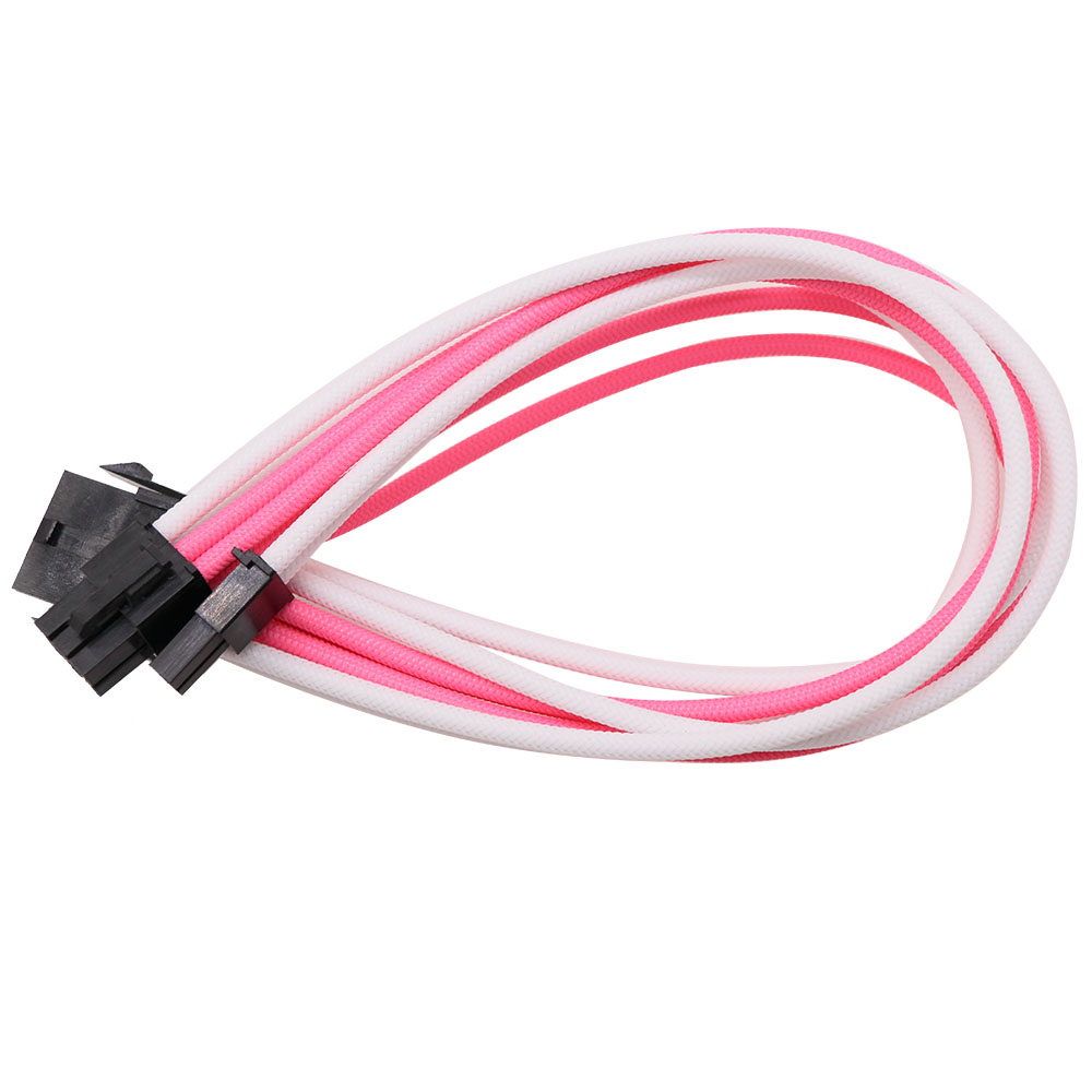 Power Supply braided Sleeved extension cable kit psu cable kit white&pink 18awg