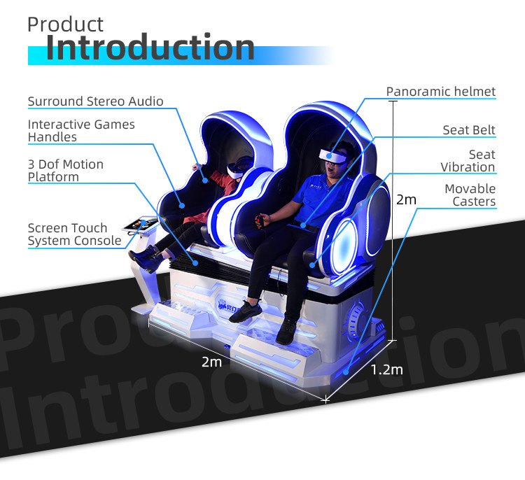 Double VR Egg Chair 2500W 9D Virtual Reality Simulator For VR Zone