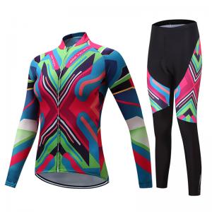 China Female Jersey Long Sleeve Cycling Suit Cycling Clothing Suits Colorful on sale
