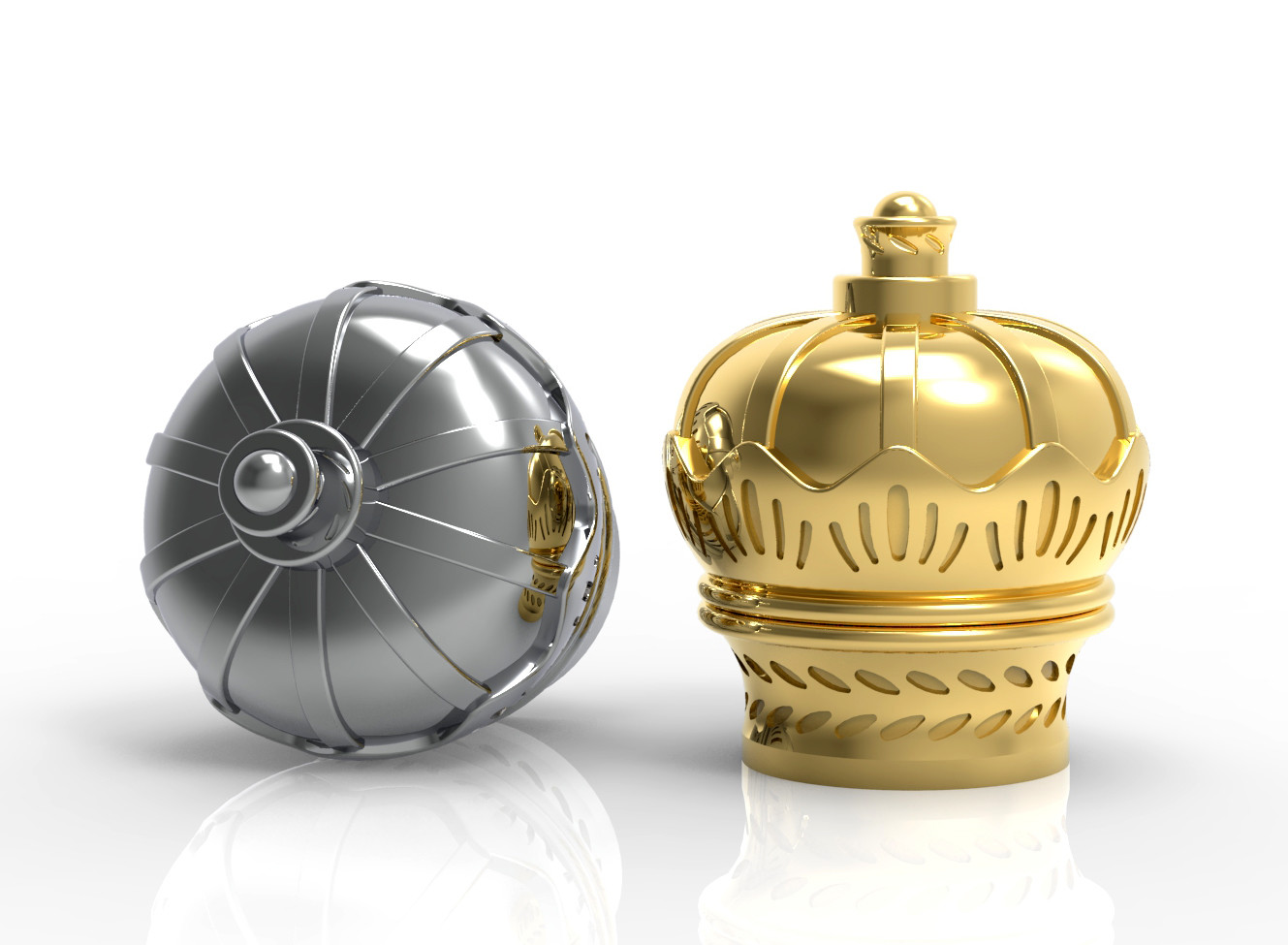 Gold Color New Design Perfume Bottle Cap Crown Shape Zamak Material