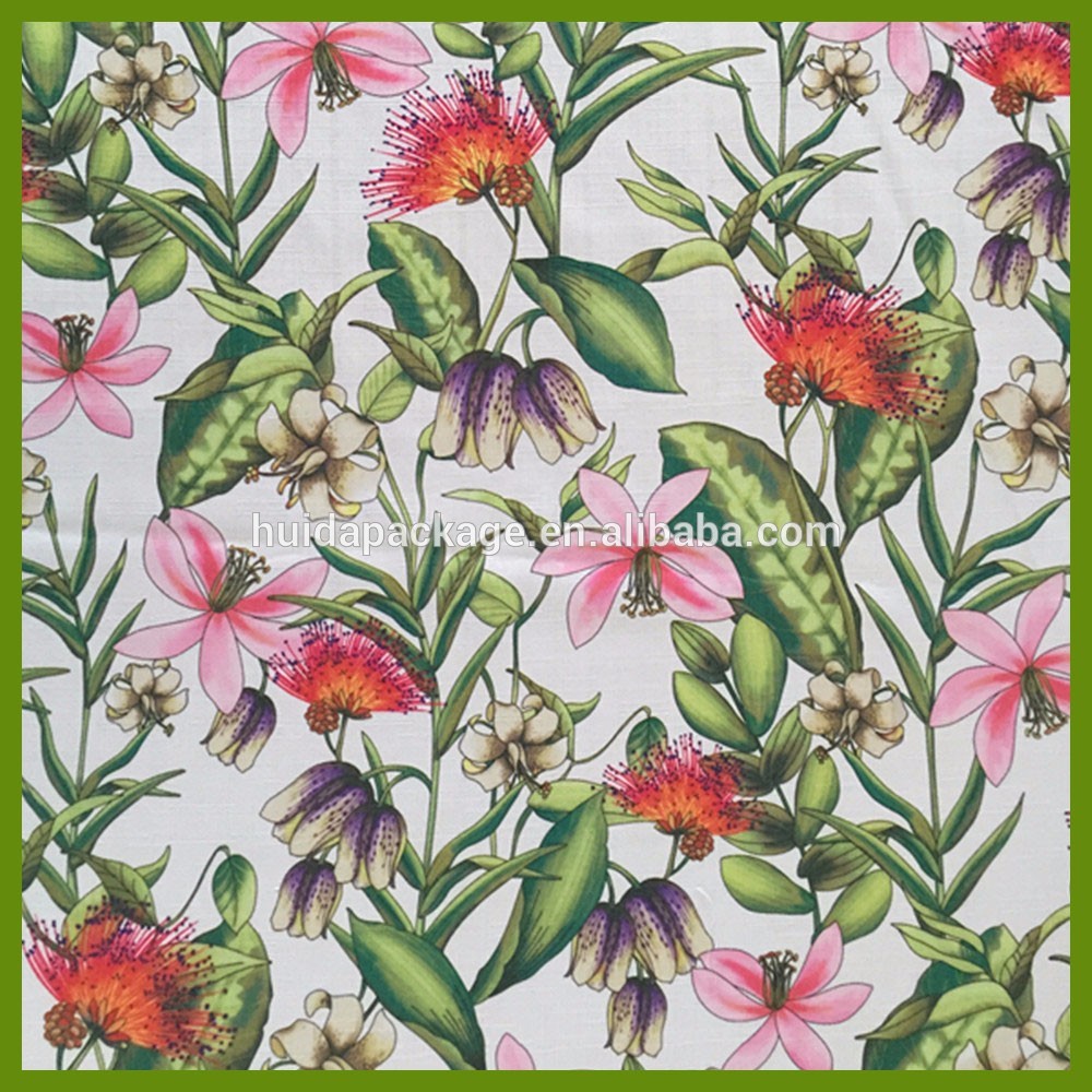 Colorful flower design printed tablecloth made of 100% polyester table decration cloth
