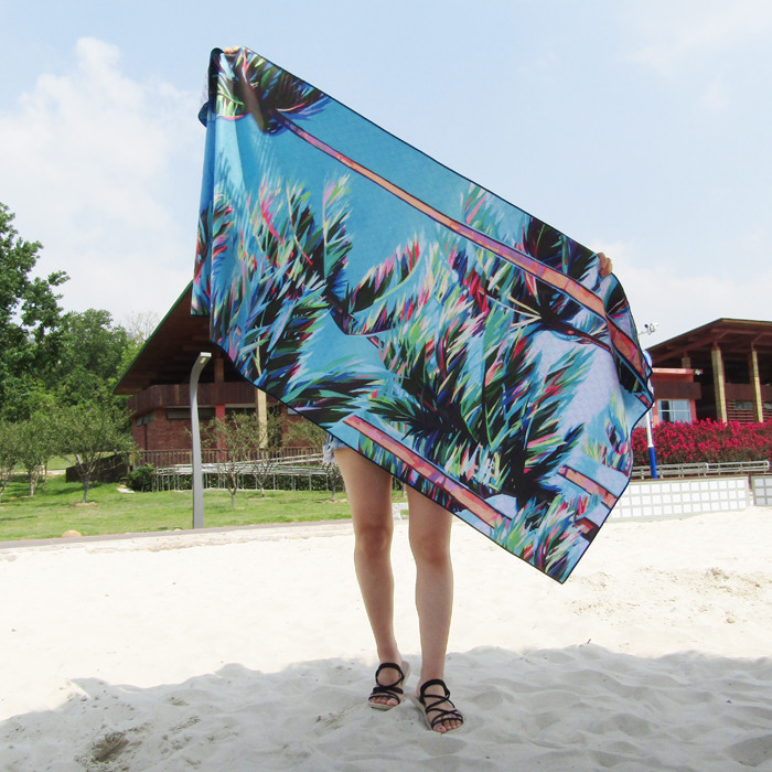 Factory Summer Large Fashion Quick Dry Logo Custom Beach Towel Print Microfiber Sand Free Towel