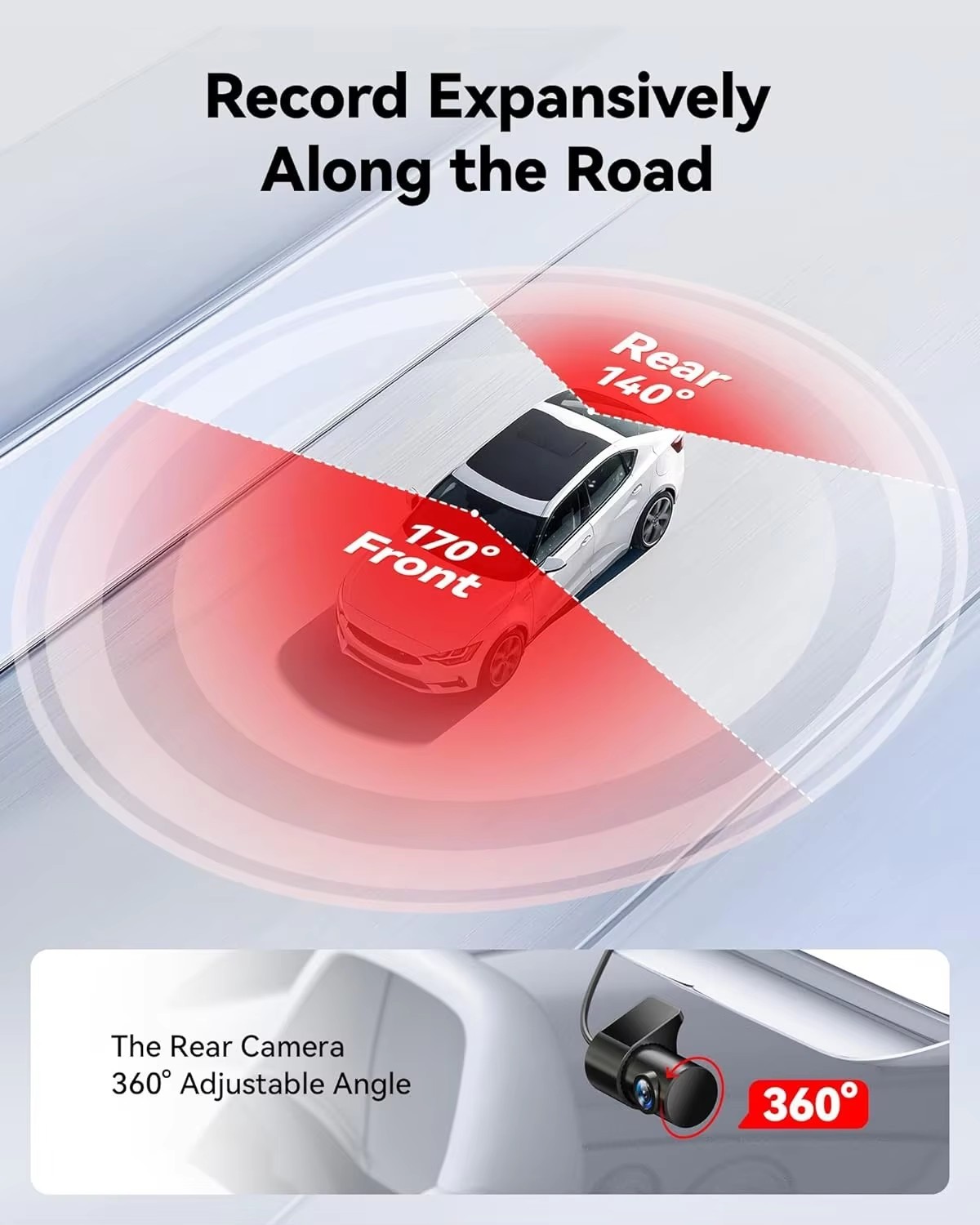 1080P Full HD Car Camera DVR 3 Lens Rearview Mirror Driving Recorder 170 Wide Angle