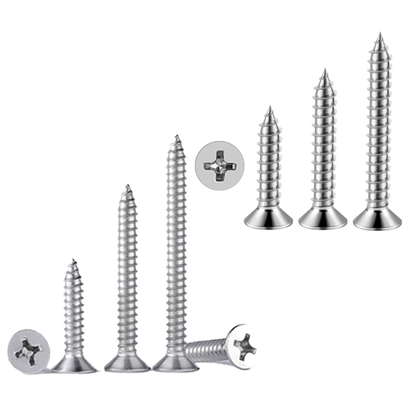 Chipboard Screw Yellow / White Zinc Countersunk Head DIN7505 Harden MDF Furniture