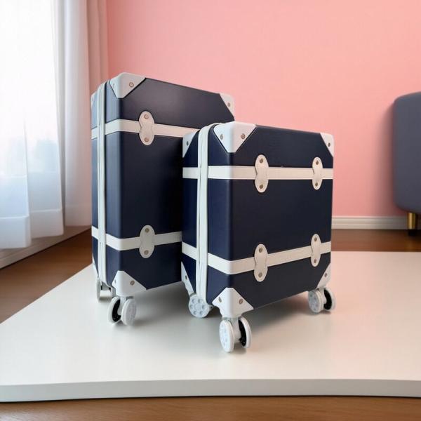 Hard Shell Cabin Carry On Vintage Boarding Suitcase Luggage Sets in Elegant Bright Color for Lovers' Travel