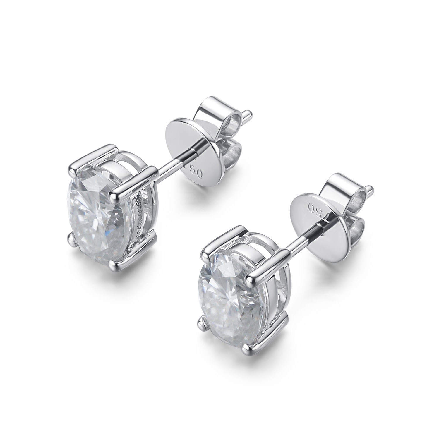 18k Gold Moissanite Diamond Oval Earrings Studs For Gift