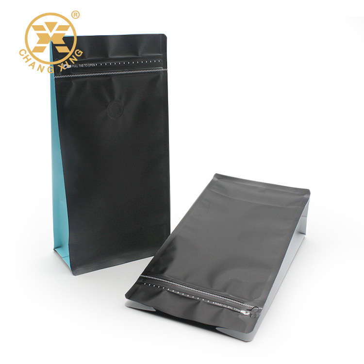 BOPP Colorful 12 Oz Zipper Box Coffee Pouch With Valve Resealable
