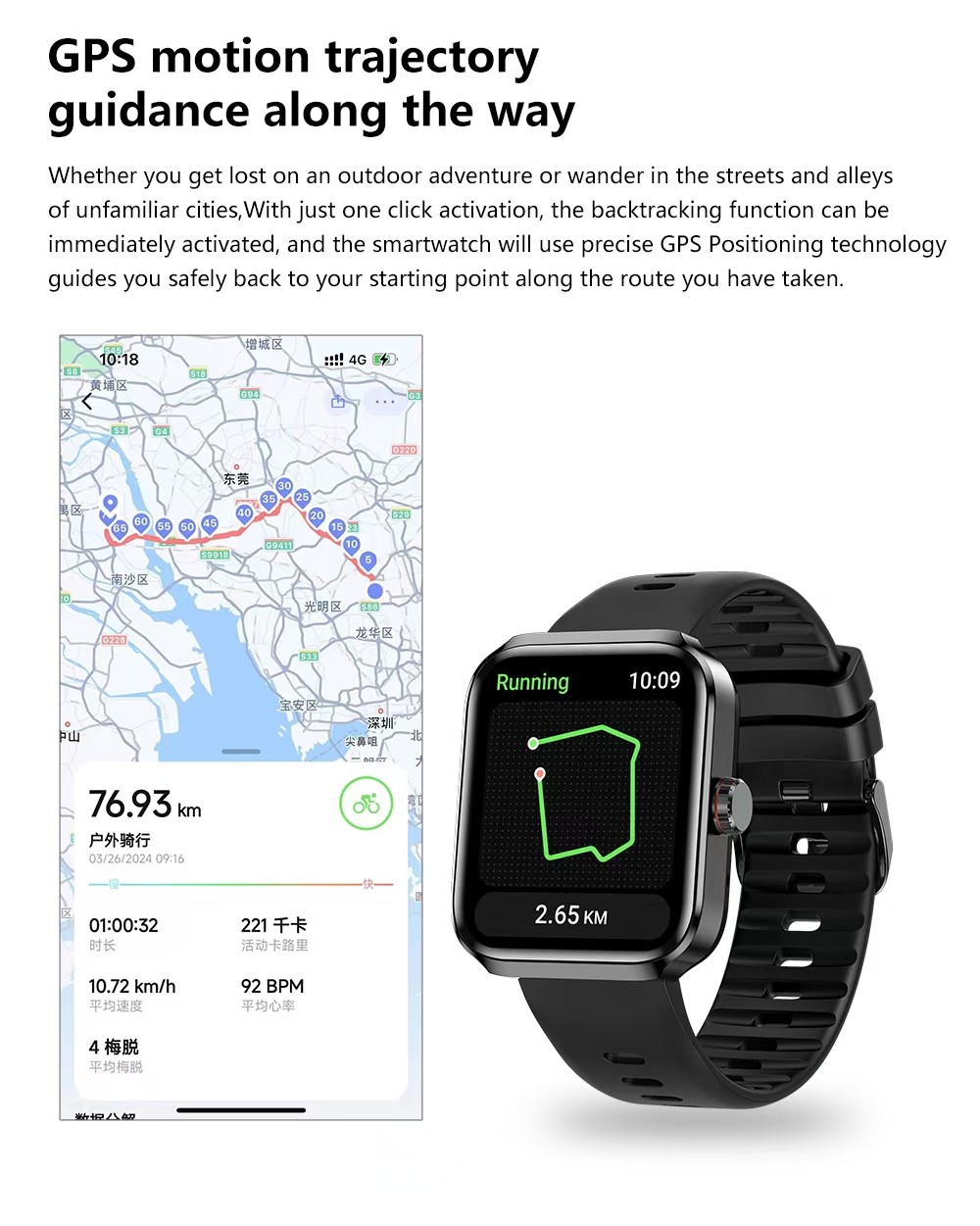 NX22 Sport Smart Watch Amoled Display Support GPS positioning Multiple sports modes