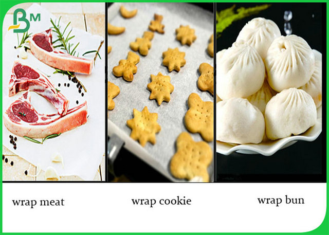 30g - 40g Greaseproof White Color Food Grade Paper Roll For Wrapping Food 
