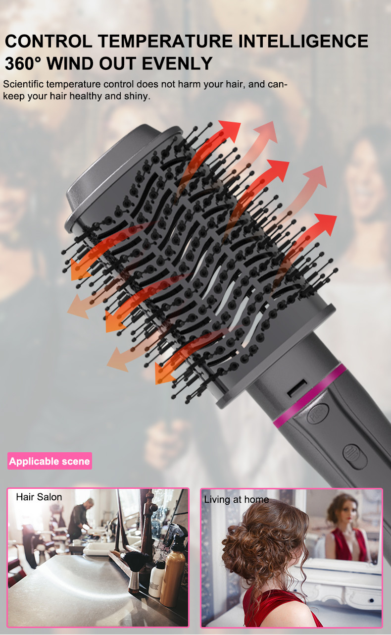 ABS Plastic Electric Hair Brush Dryer , 2M Cord 4 In One Hair Styler