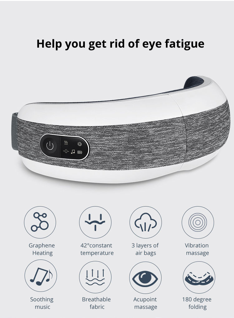 Hot Compress Intelligent Rechargeable Eye Massager Bluetooth 5V 1A With Music