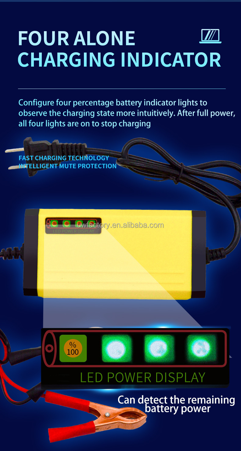 Direct Support 13.8V 2A 3A 5A Lead Acid Battery Charger for 12V Battery and Motorcycle Electric Tool Customization