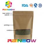 Brown Kraft Paper Customized Paper Bags Doypack k Dry Food Packaging Bag With