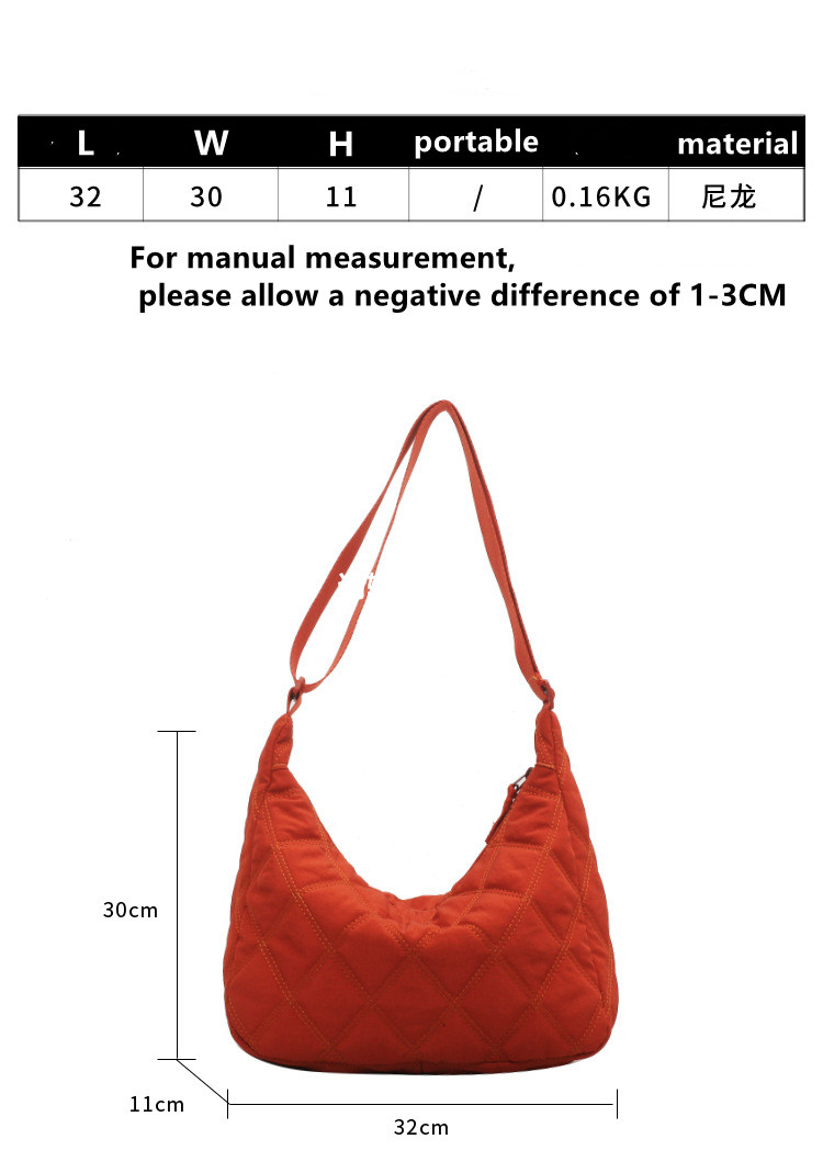 Winter messenger bag women dumpling bag lightweight small shoulder armpit bag