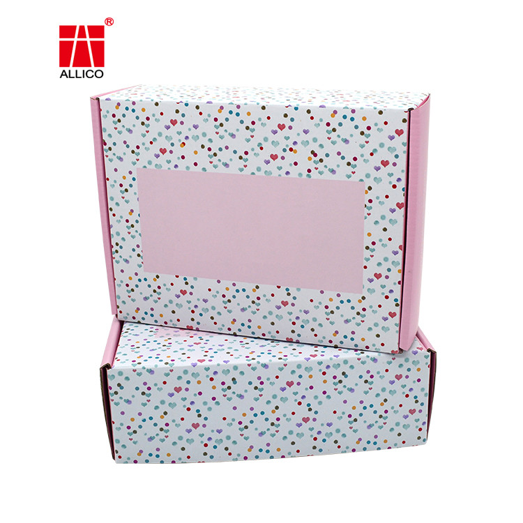 White Pink 210gms C2S Corrugated Mailing Boxes For Clothes