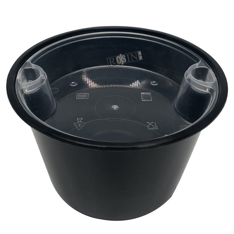 Disposable PP 2 Level Takeaway Food Container Round Plastic Takeaway Bowl With Covers