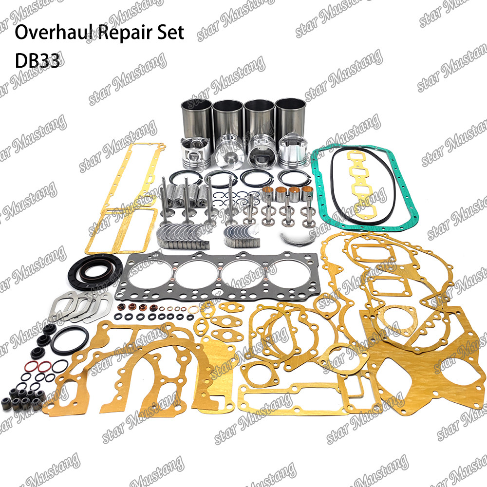 DB33 Overhaul Repair Kit Cylinder Liner Piston Kit Gasket Kit Valve Seat Guide Main Bearing Con Rod Bearing For Doosan